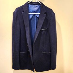 Enzo Tovare Italy Navy Blue Singke Breasted  Blazer Size 44L